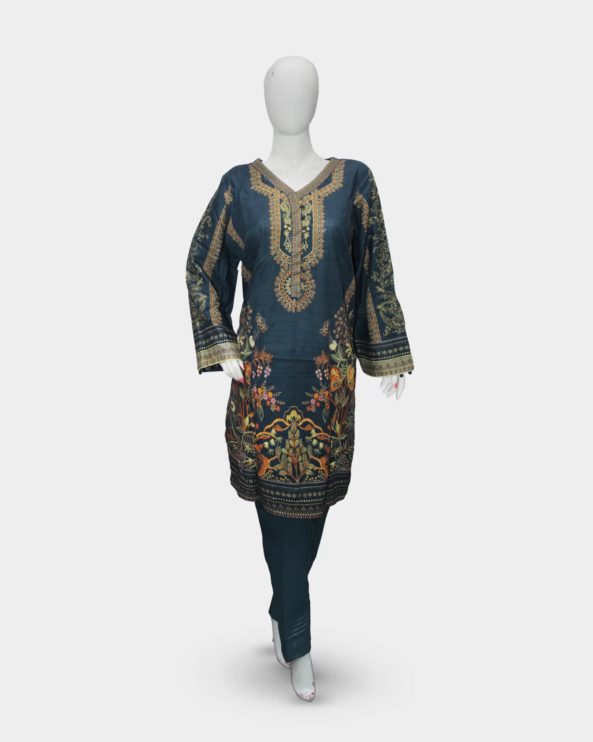 2 Piece Khaddar Dress HK-V789 Great Khaddar Collection